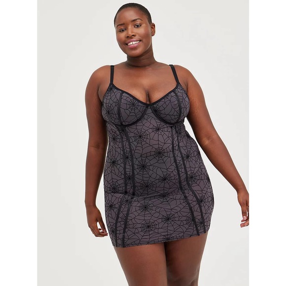 torrid Other - NWT Torrid Underwire Chemise Mesh Webs Black Sexy Lingerie Plus MULTI SIZES
